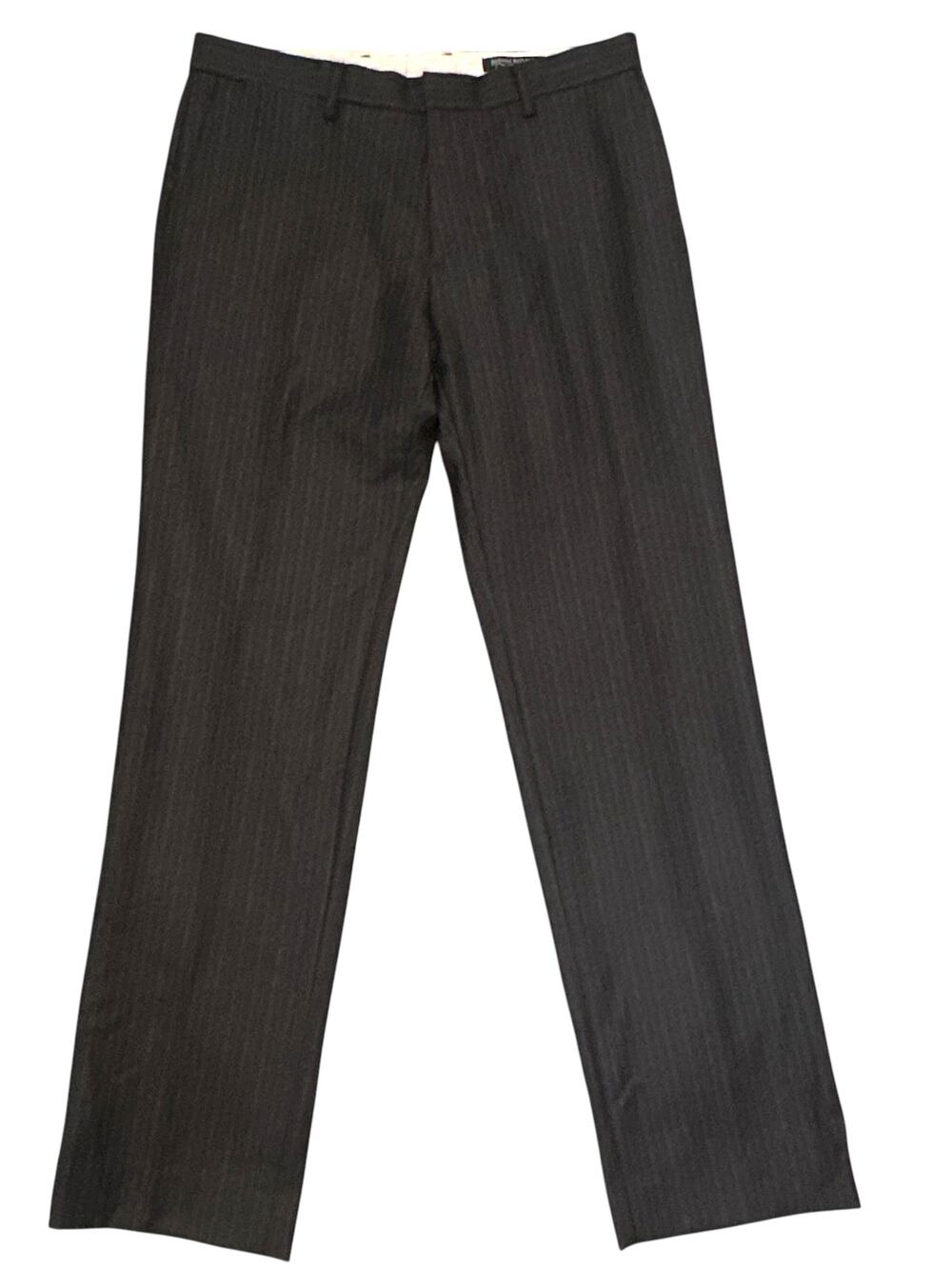 Banana Republic Tailored Slim Fit Wool Dress Pants Men 32x32 Charcoal Stripe